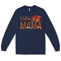 Navy football mama Long Sleeve Tee - CowhideDigitalArt