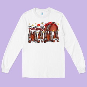 Football Mama Long Sleeve Tee Designed By Cowhidedigitalart