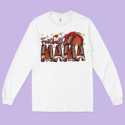 Football Mama Long Sleeve Tee Designed By Cowhidedigitalart