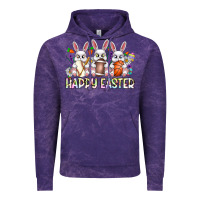 Cloud Purple Happy Easter Spot Rabbit Vintage Hoodie - CowhideDigitalArt