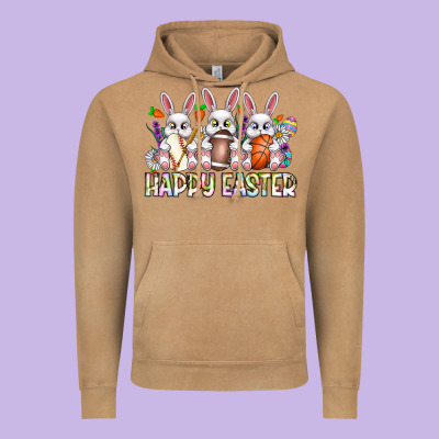 Happy Easter Spot Rabbit Vintage Hoodie Designed By Cowhidedigitalart