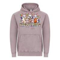 Vintage Zinc Happy Easter Spot Rabbit Vintage Hoodie - CowhideDigitalArt