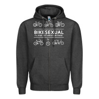 Charcoal Heather bikesexual   cyclist bicycle biking bike cycling t shirt tee gift Zipper Hoodie - DesigneFamous