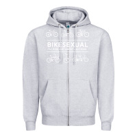 Heather Grey bikesexual   cyclist bicycle biking bike cycling t shirt tee gift Zipper Hoodie - DesigneFamous