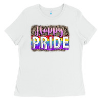 White Happy pride Ladies Tee - FaDigitalArtStudio