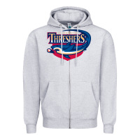 Heather Grey clearwater gifts,  threshers Zipper Hoodie - DesigneFamous
