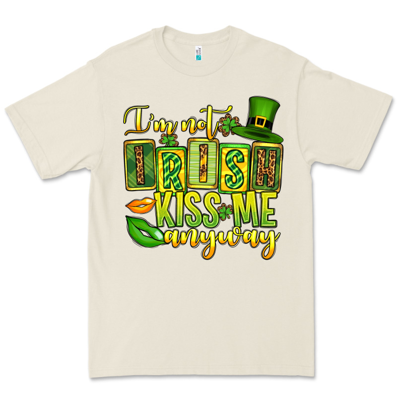 St. Patrick's I Am Not Irish Kiss Me Anyway Premium Tee by OliviaCreatesArt | Teevron