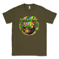 Army Green St. Patrick's Shamrock farm Classic Tee - CowGirlArtShop