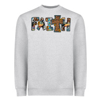 Heather Grey faith cross Heavyweight Sweatshirt - JahusDesignShop