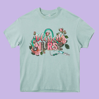 Blessed Nurse Heavy Core Tee Designed By Cowgirlartshop