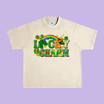 Lucky Charm Urban Heavy Tee Designed By Fadigitalartstudio