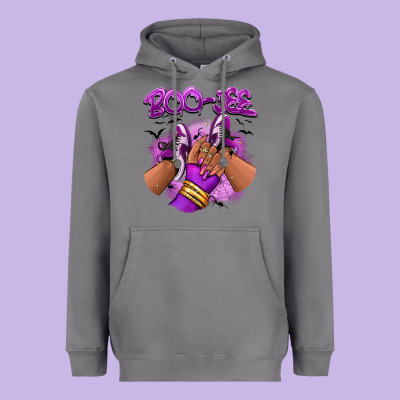 Boo-jee Halloween Afro Sneakers Heavyweight Hoodie Designed By Ranaportraitstore