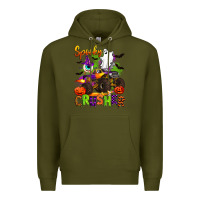 Army Green spooky cruhser with monster truck Premium Hoodie - Artiststas