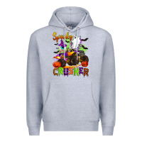 Heather Grey spooky cruhser with monster truck Premium Hoodie - Artiststas