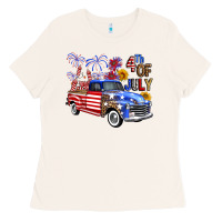 Bone Western Truck Fourth Of July America Ladies Tee - FaDigitalArtStudio