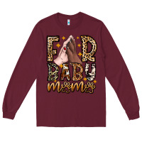 Burgundy Fur Baby Mama Dog Long Sleeve Tee - CowhideDigitalArt