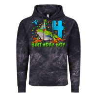 Cloud Black birthday boy frog age 4 Vintage Hoodie - LillyAllenDesigns