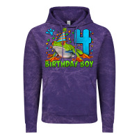Cloud Purple birthday boy frog age 4 Vintage Hoodie - LillyAllenDesigns