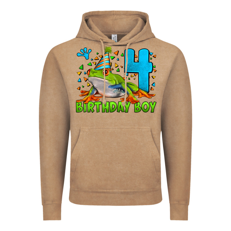 Birthday Boy Frog Age 4 Vintage Hoodie by LillyAllenDesigns | Teevron