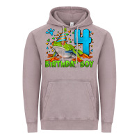 Vintage Zinc birthday boy frog age 4 Vintage Hoodie - LillyAllenDesigns