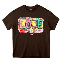 Chocolate Brown love nursing leopard background Heavy Core Tee - CowGirlArtShop