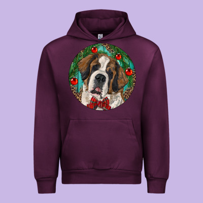 Christmas St. Bernard Urban Hoodie Designed By Ranaportraitstore