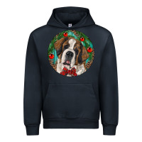 Navy Christmas St. Bernard Urban Hoodie - RanaPortraitStore