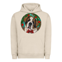 Pigment French Oak Christmas St. Bernard Urban Hoodie - RanaPortraitStore