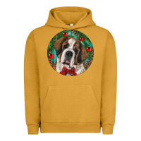 Pigment Peanut Butter Christmas St. Bernard Urban Hoodie - RanaPortraitStore