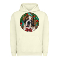 Pigment Pistachio Christmas St. Bernard Urban Hoodie - RanaPortraitStore