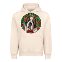 Sandshell Christmas St. Bernard Urban Hoodie - RanaPortraitStore