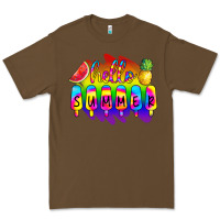 Cacao Hello Summer Tie Dye Premium Tee - CowCowDesign