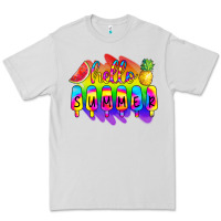 Dove Grey Hello Summer Tie Dye Premium Tee - CowCowDesign
