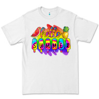 White Hello Summer Tie Dye Premium Tee - CowCowDesign