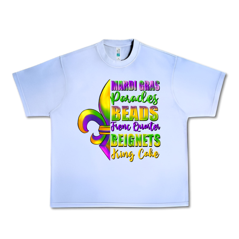 Mardi Gras Parades Beads French Quarter Beignets Urban Heavy Tee by FaDigitalArtStudio | Teevron