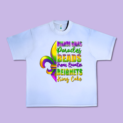 Mardi Gras Parades Beads French Quarter Beignets Urban Heavy Tee Designed By Fadigitalartstudio
