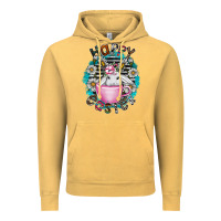 Vintage Mustard Happy Easter Vintage Hoodie - CowhideDigitalArt
