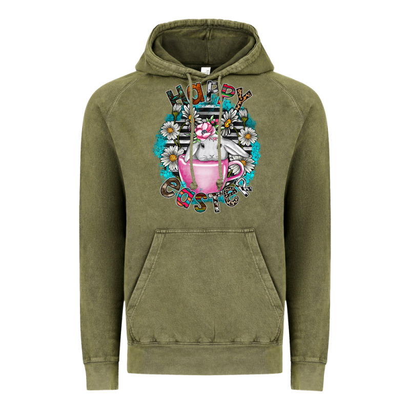 Happy Easter Vintage Hoodie by CowhideDigitalArt | Teevron
