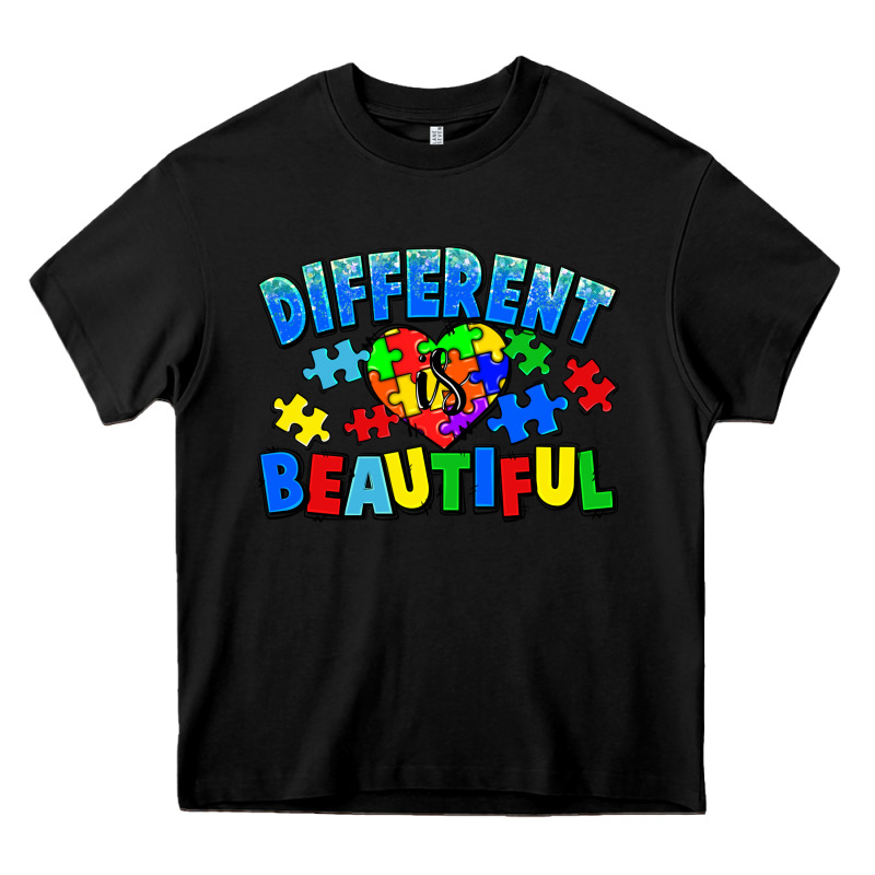 Different Is Beautiful Autism Heavy Core Tee by CowGirlArtShop | Teevron