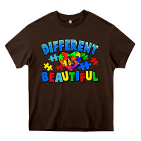 Chocolate Brown Different is beautiful Autism Heavy Core Tee - CowGirlArtShop