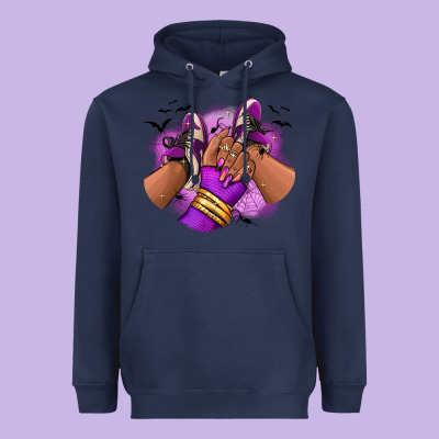 Halloween Afro Sneakers Heavyweight Hoodie Designed By Ranaportraitstore