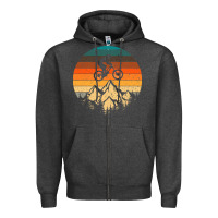 Charcoal Heather mountainbike downhill retro vintage gift   mountain bike Zipper Hoodie - DesigneFamous