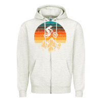 Oatmeal Heather mountainbike downhill retro vintage gift   mountain bike Zipper Hoodie - DesigneFamous
