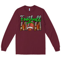 Burgundy football mom Long Sleeve Tee - CowhideDigitalArt