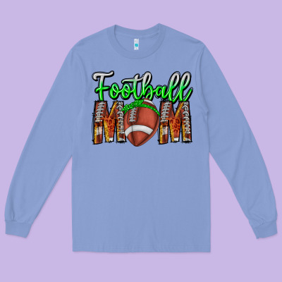 Football Mom Long Sleeve Tee Designed By Cowhidedigitalart