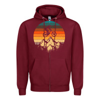 Burgundy mountainbike downhill retro vintage gift   mountain bike Zipper Hoodie - DesigneFamous