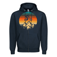 Navy mountainbike downhill retro vintage gift   mountain bike Zipper Hoodie - DesigneFamous