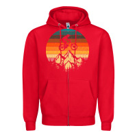 Red mountainbike downhill retro vintage gift   mountain bike Zipper Hoodie - DesigneFamous