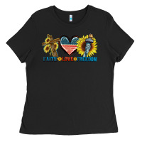 Black Fatih love freedom Ladies Tee - FaDigitalArtStudio