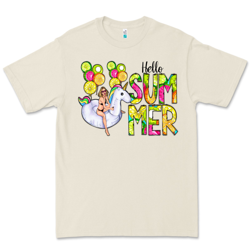 Hello Summer Unicorn Premium Tee by CowCowDesign | Teevron